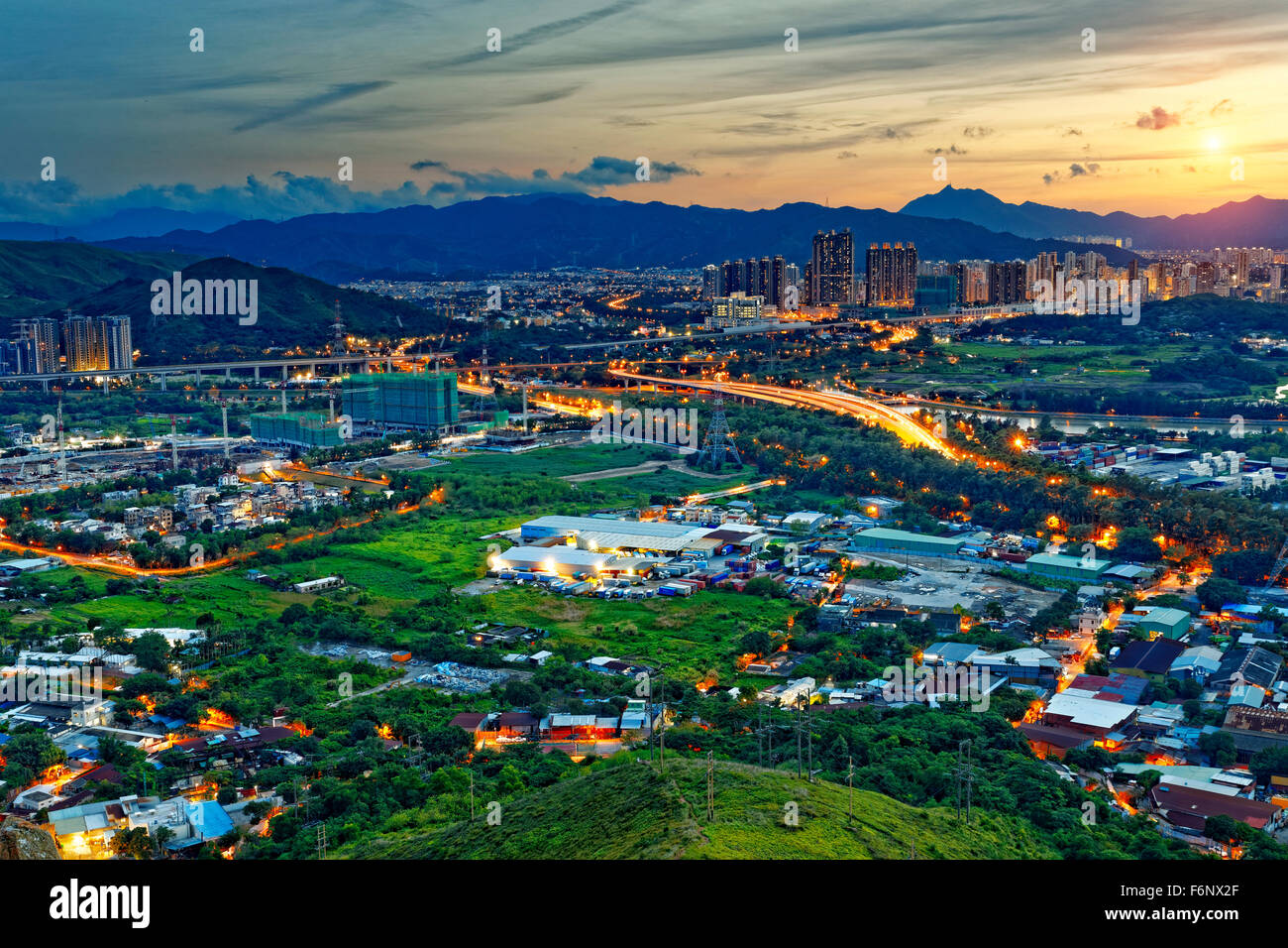 Cityscape of Yuen Long, Hong Kong Stock Photo Alamy