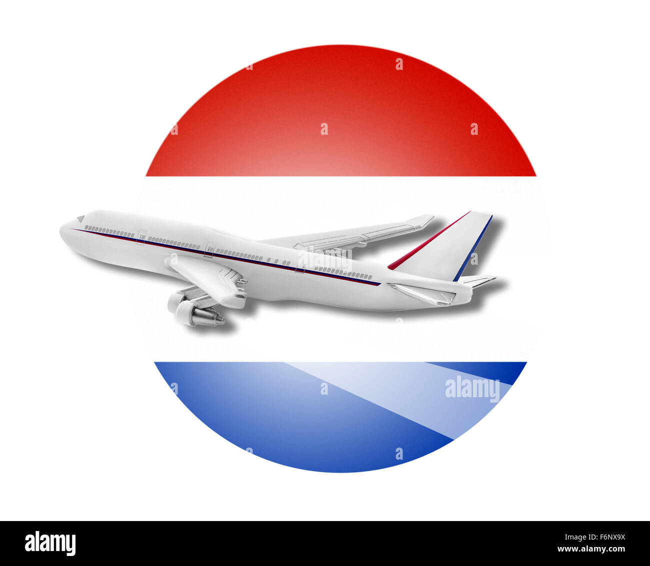 Plane and Paraguay flag. Stock Photo