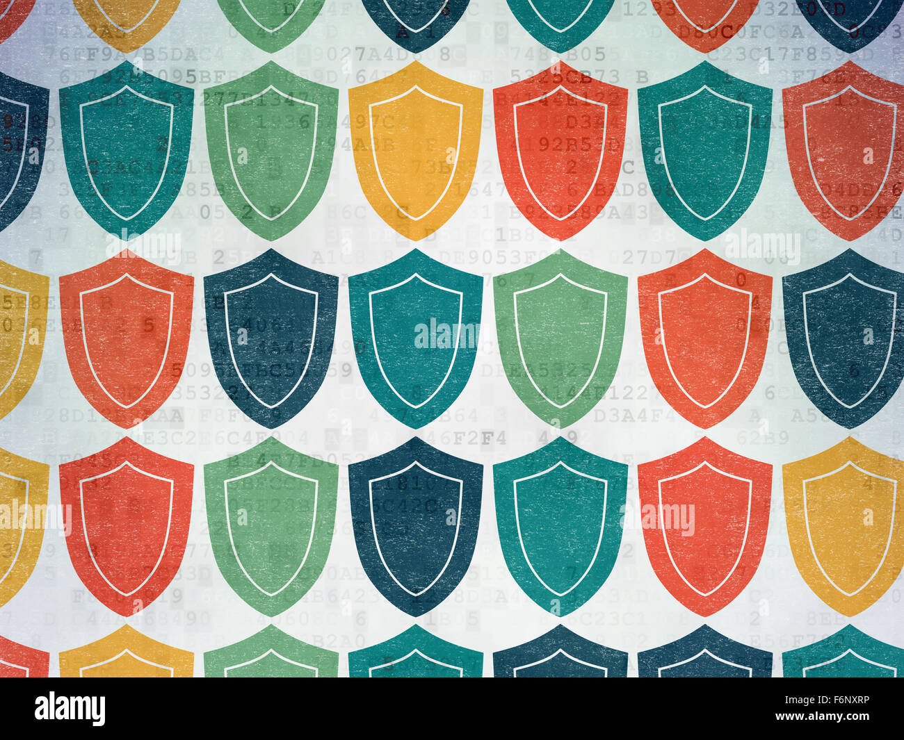Protection concept: Shield icons on Digital Paper background Stock ...