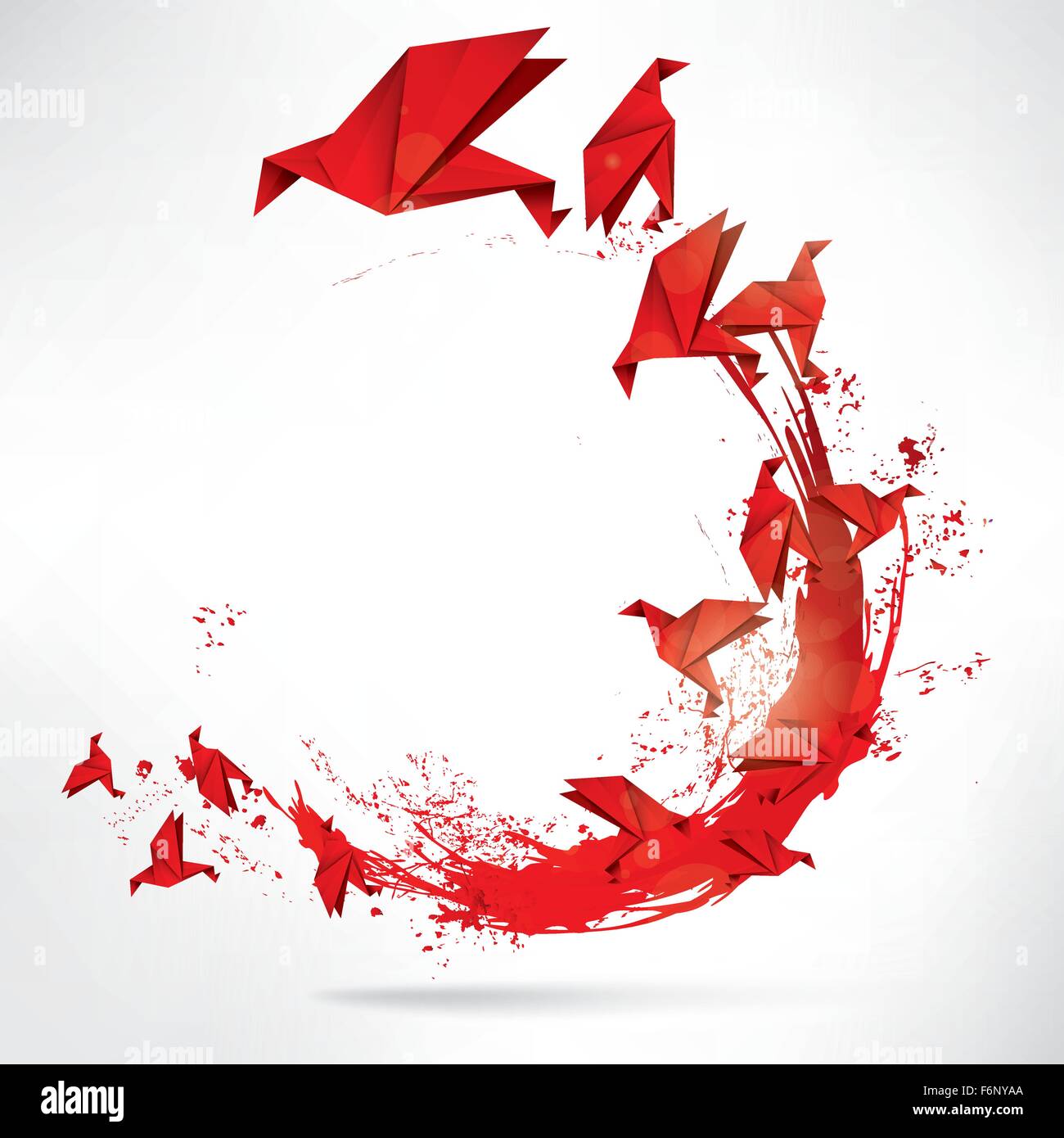 Origami Paper Bird On Abstract Background Stock Vector Art