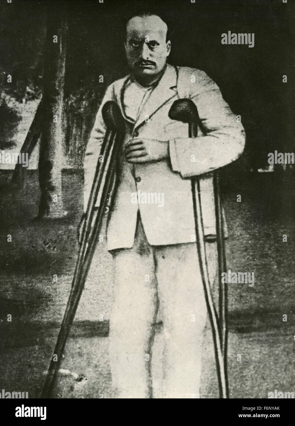 Benito Mussolini wounded, Italy Stock Photo