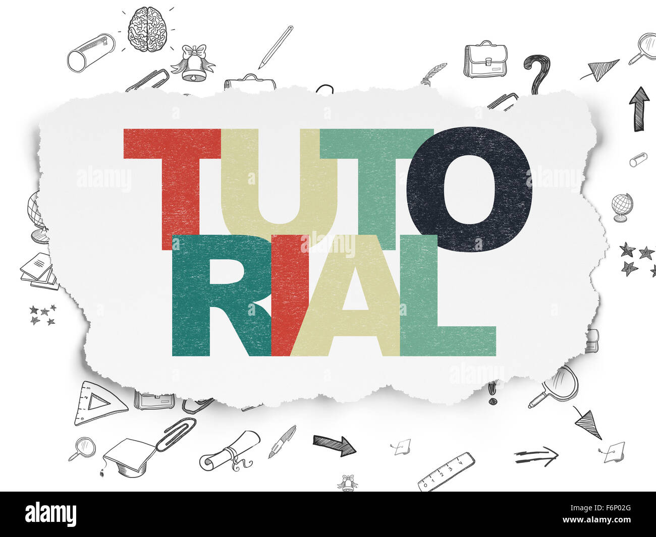 Typical Tutorial Background Education concept: Tutorial on Torn Paper background Stock Photo - Alamy