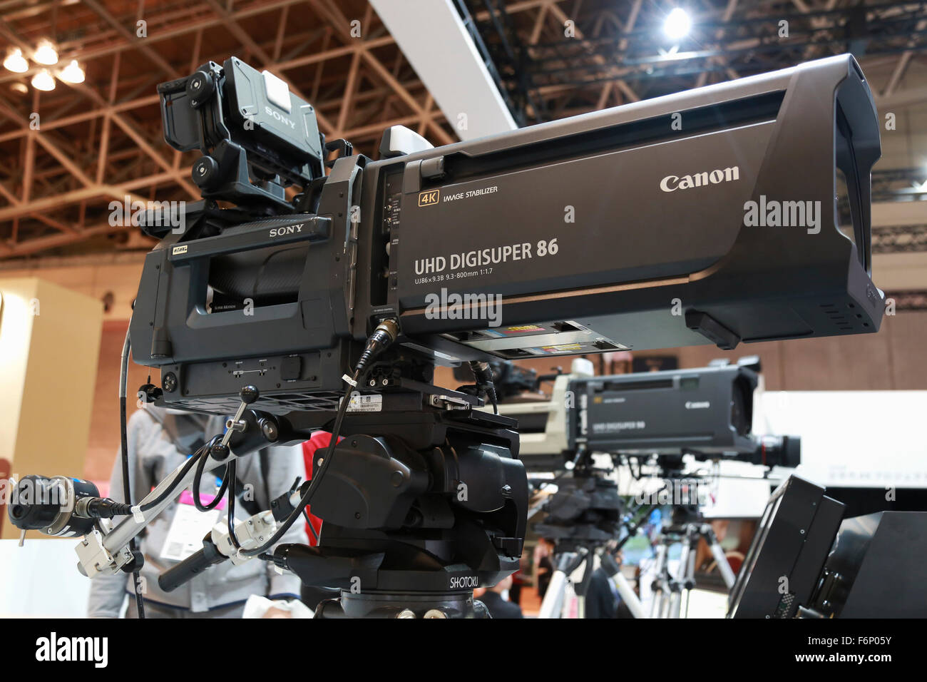 Canon 4K lenses for TV cameras on display during the International  Broadcast Equipment Exhibition (Inter BEE) in Makuhari Messe on November  18, 2015, Chiba, Japan. The exhibition shows the latest visual media