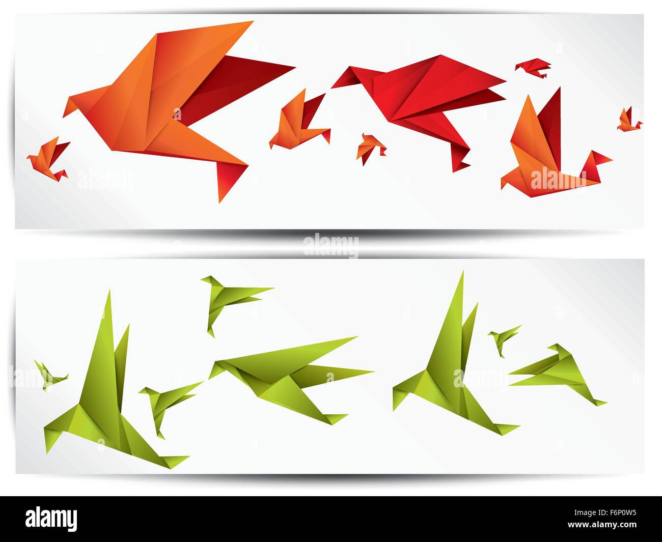 Origami paper bird on abstract background Stock Vector