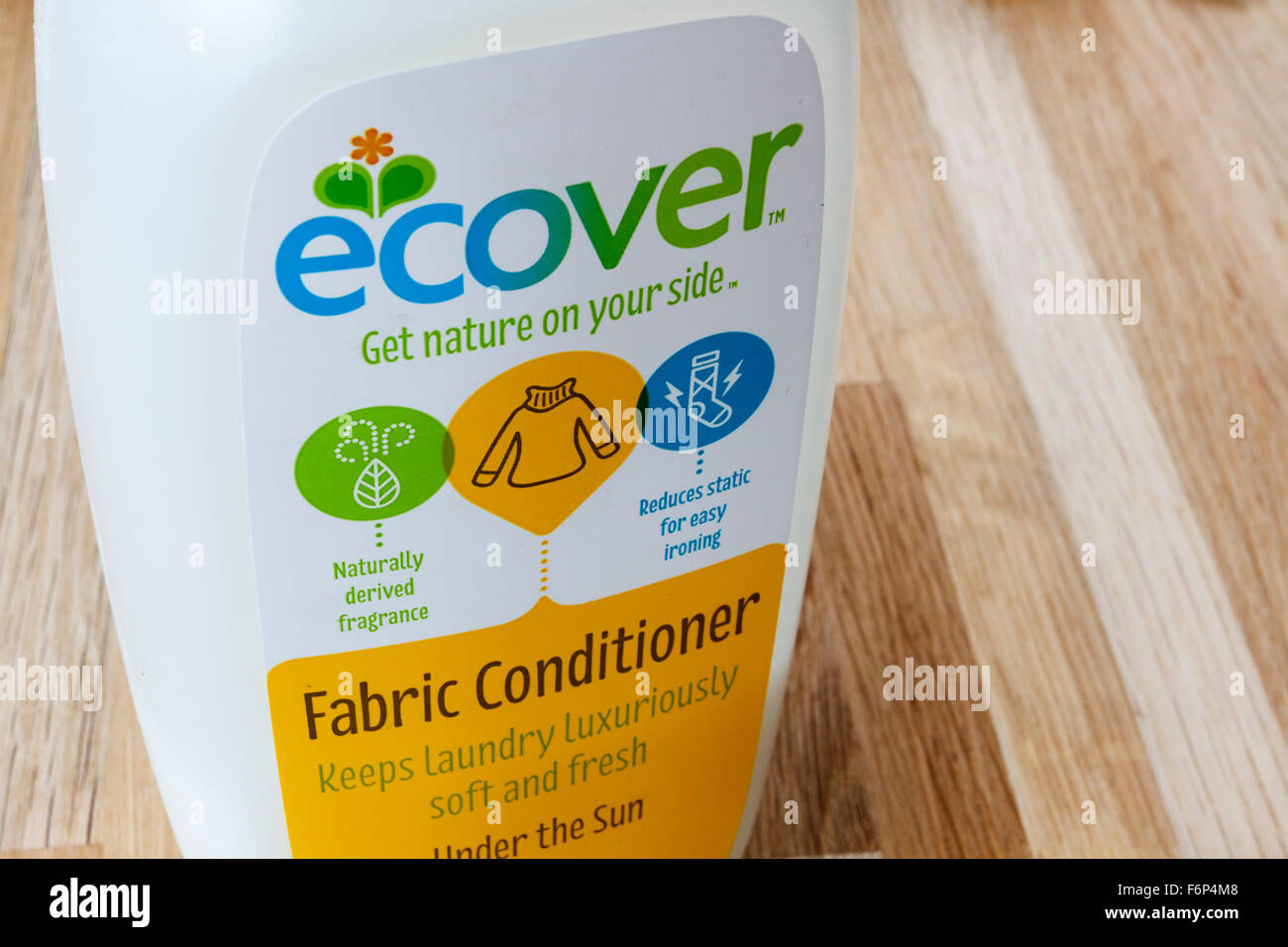 Bottle of Ecover fabric conditioner Stock Photo