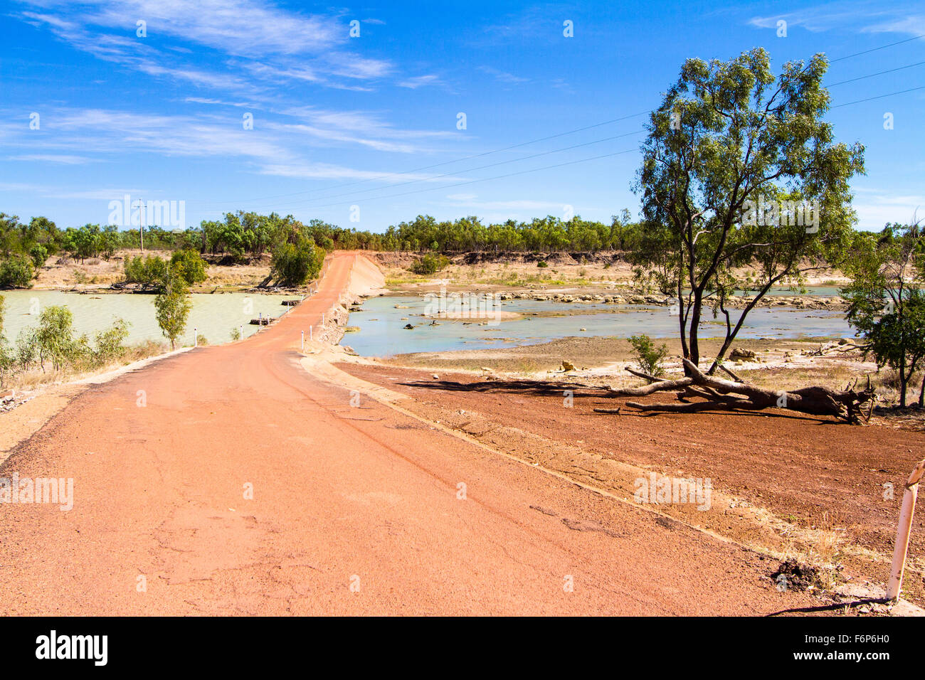 Crossing the Flinders river in Northern Queensland, Australia. Stock Photo