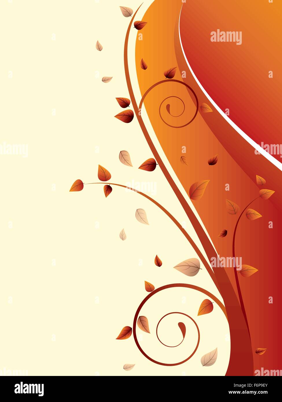 Abstract background with wave and floral elements Stock Vector Image ...