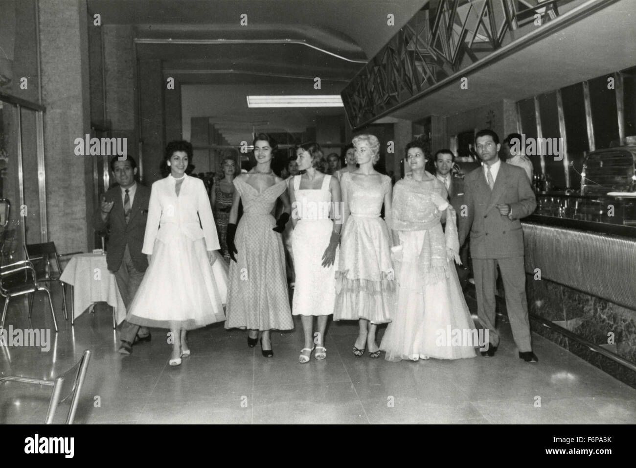 Italian Fashion Show in Chianciano Terme, Italy 1956 Stock Photo