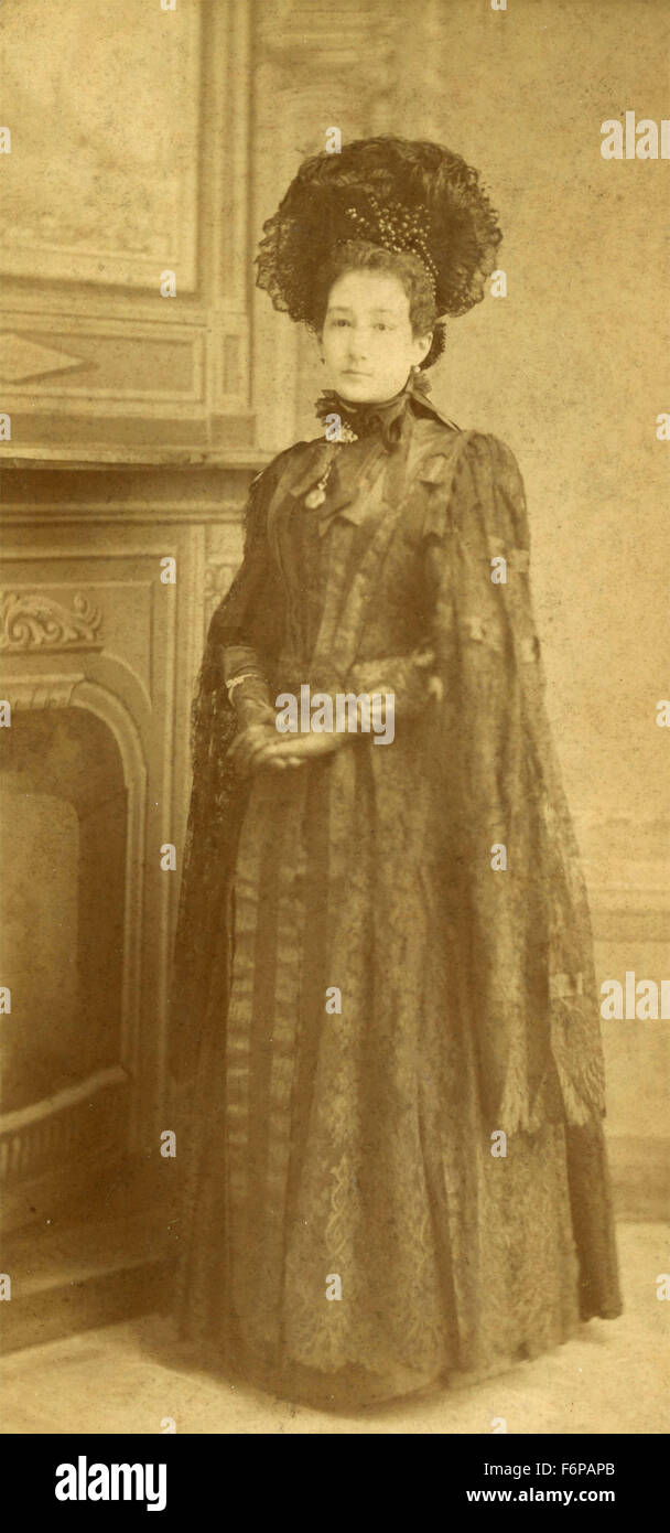 A lady in black, Buenos Aires, Argentina Stock Photo