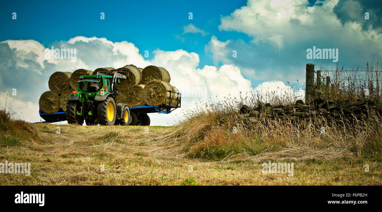 Hay Making on Lane Head Farm Stock Photo Alamy