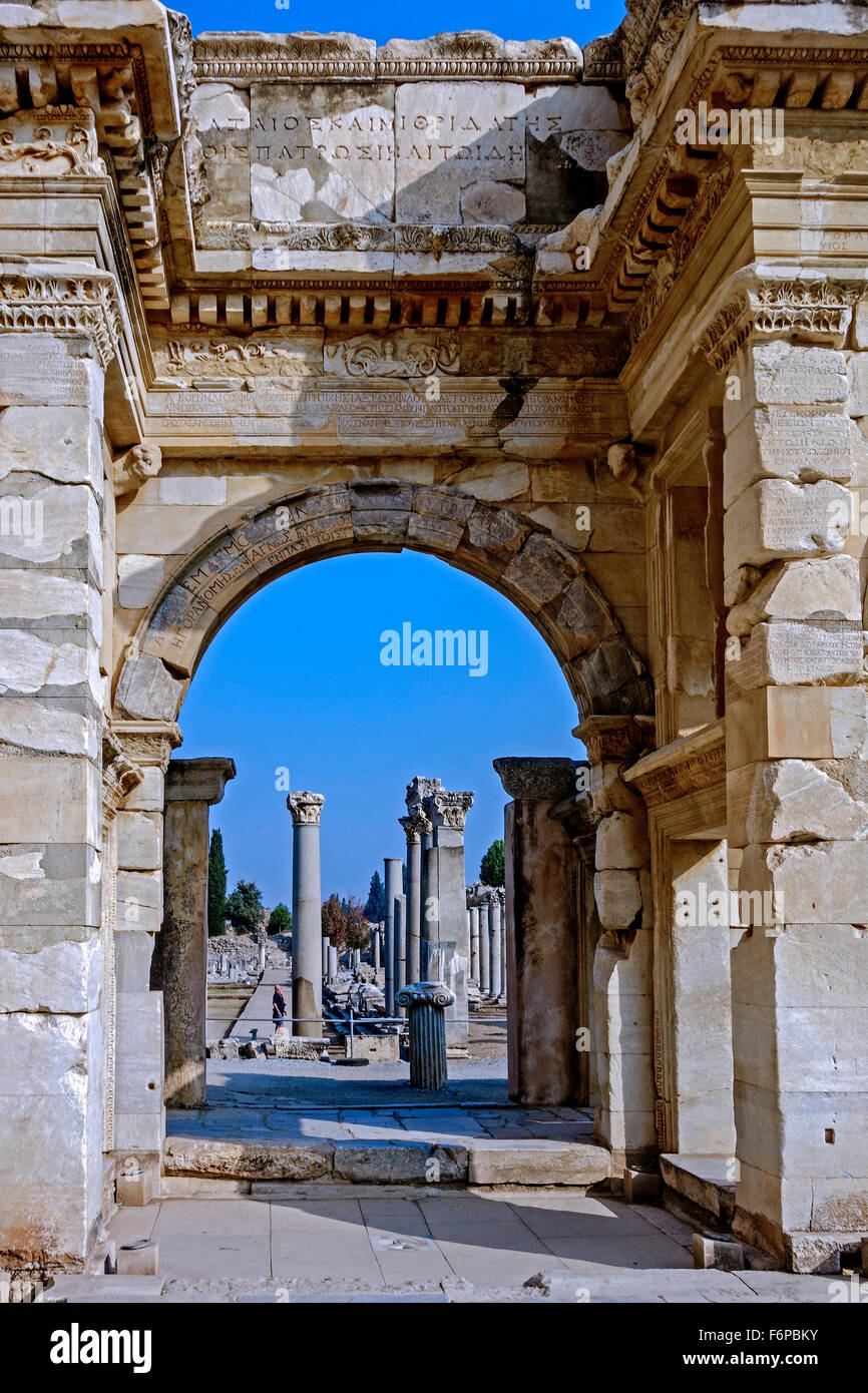 The Gate Of Augustus Ephesus Turkey Stock Photo