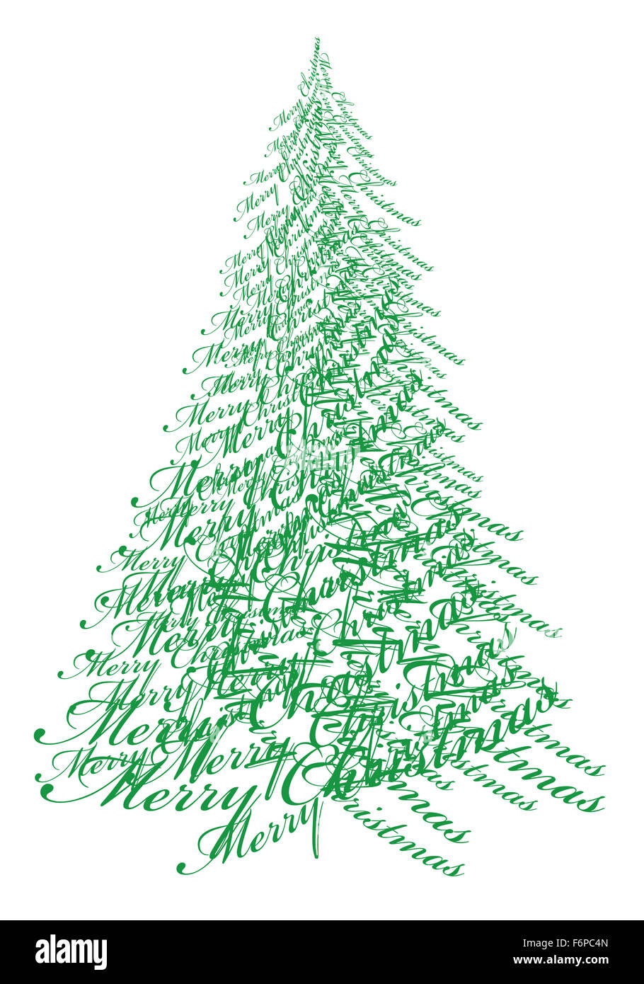 Abstract Christmas tree with text Merry Christmas, vector illustration Stock Photo