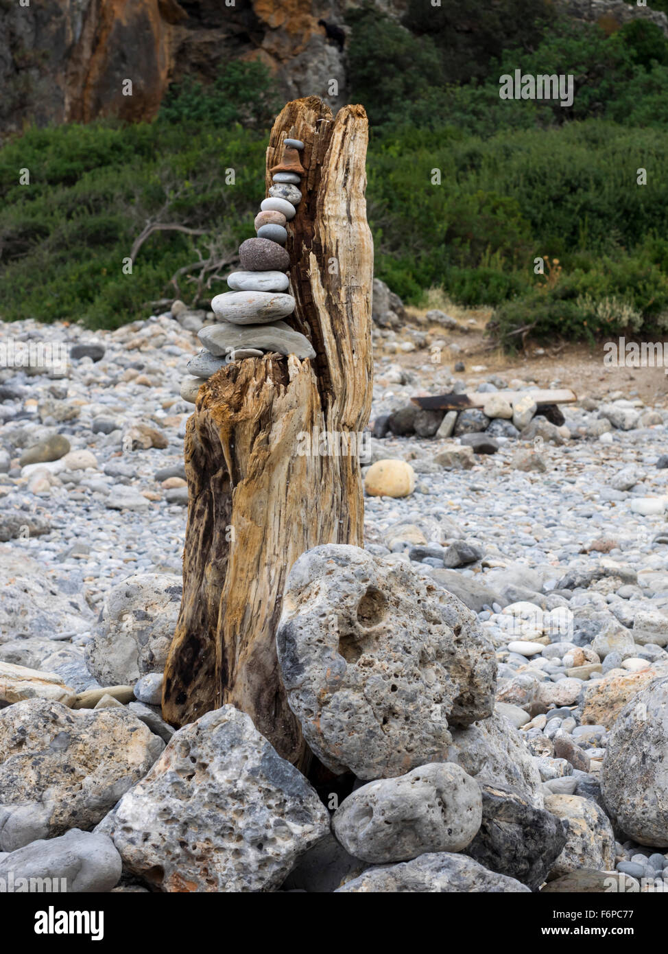 Steinmännchen auf Kreta Stock Photo