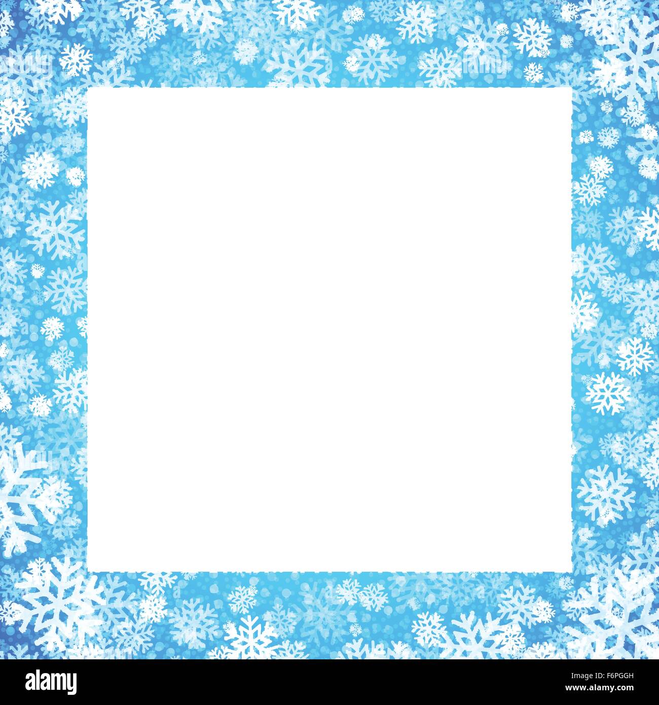 Christmas card with snowflakes frame on blue background. Vector ...