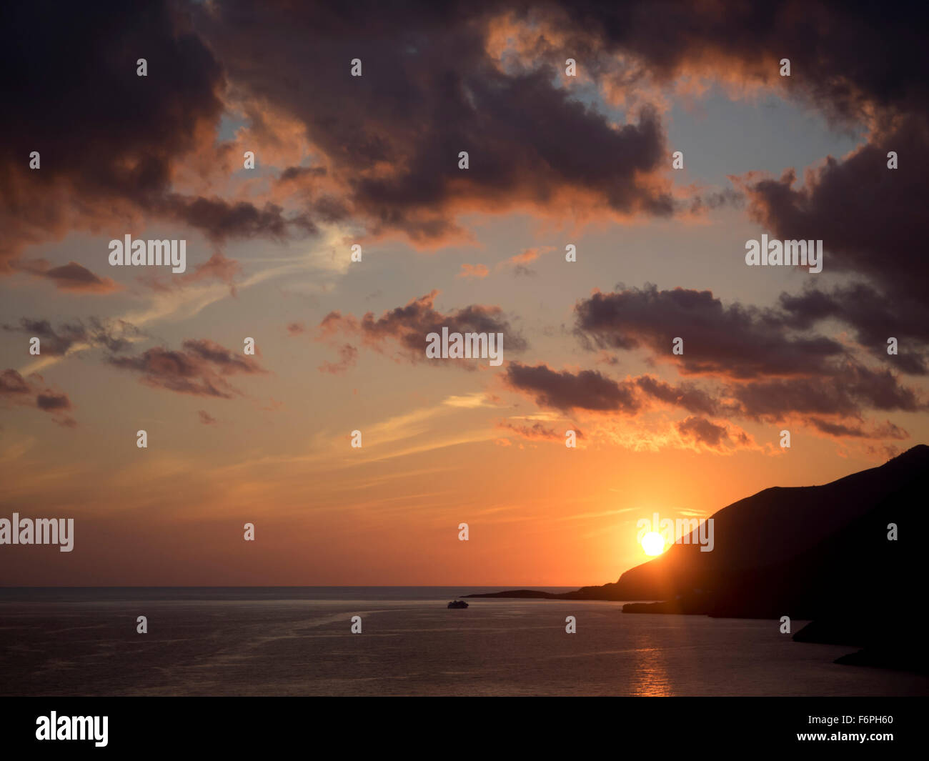 Sonnenuntergang in Kreta Stock Photo