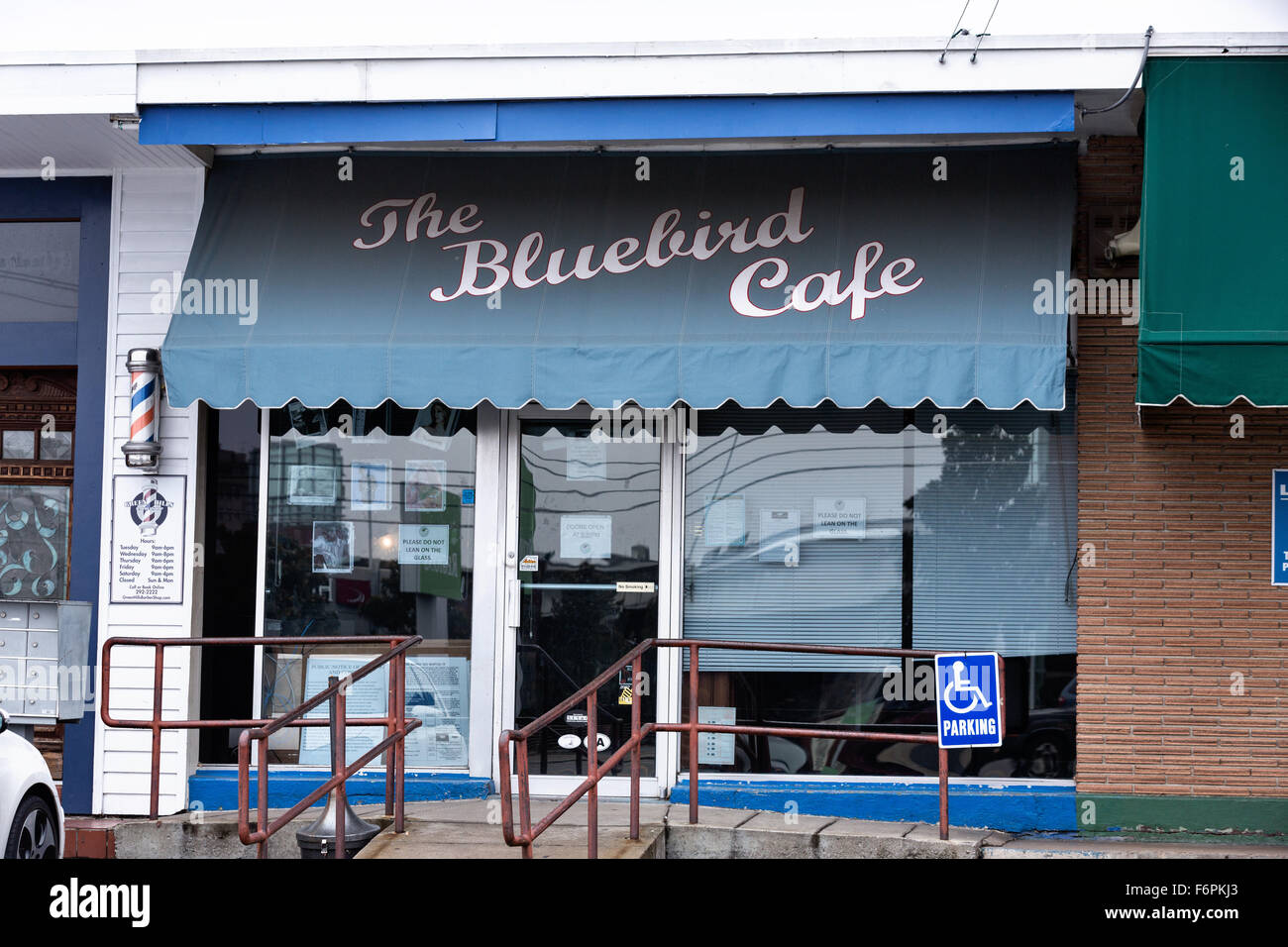 Exterior of the historic Bluebird Cafe music venue in Nashville, TN