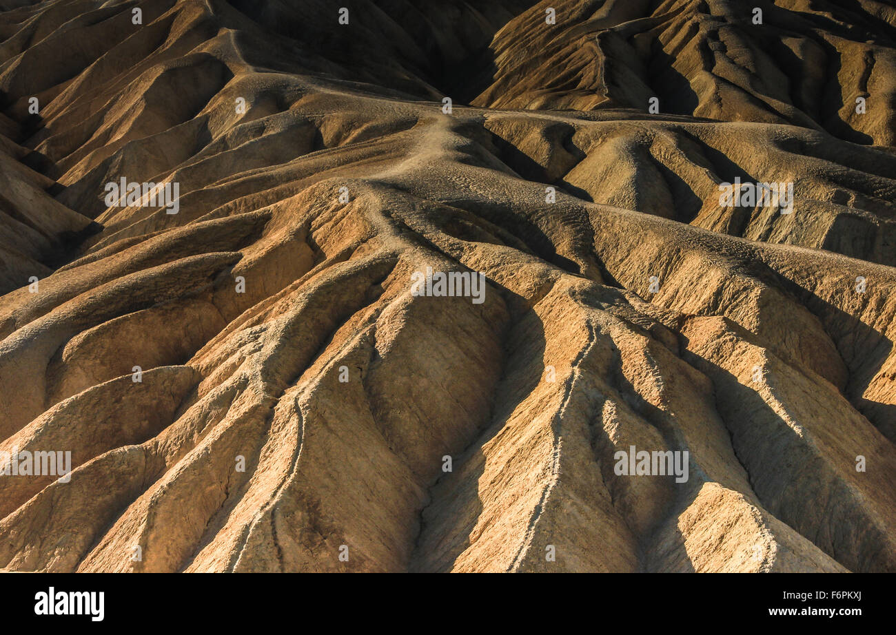 Barren ridges of Zabriskie Point, Death Valley National Park ...