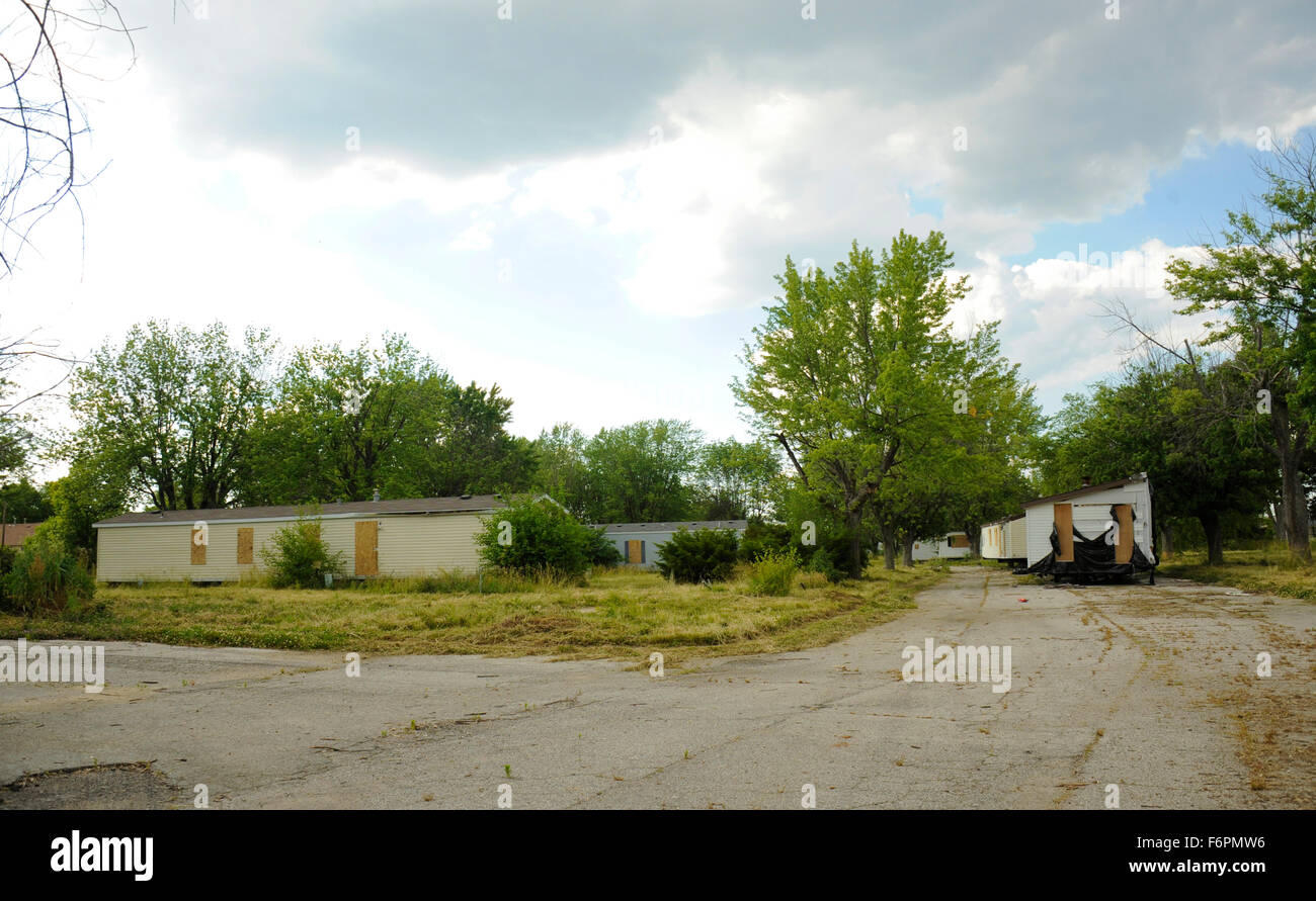 Abandoned trailer park in Indiana Stock Photo Alamy