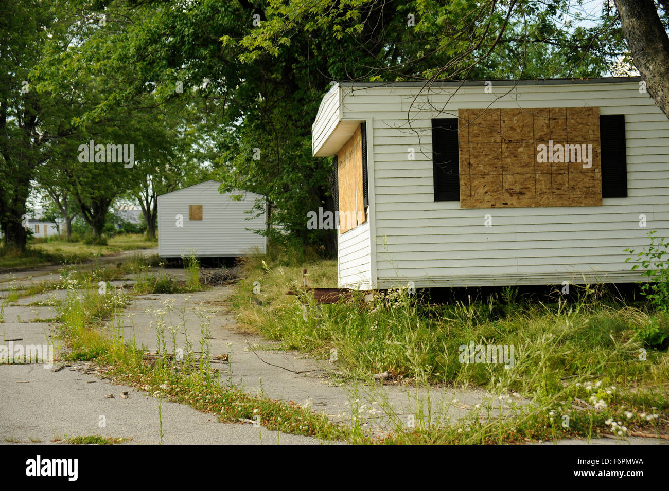 Abandoned trailer park in Indiana Stock Photo Alamy