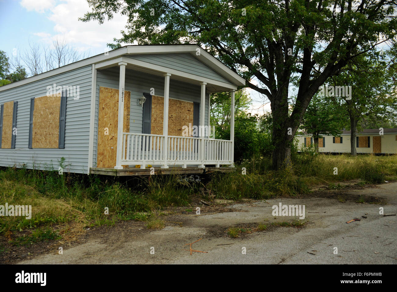 Abandoned trailer park in Indiana Stock Photo Alamy