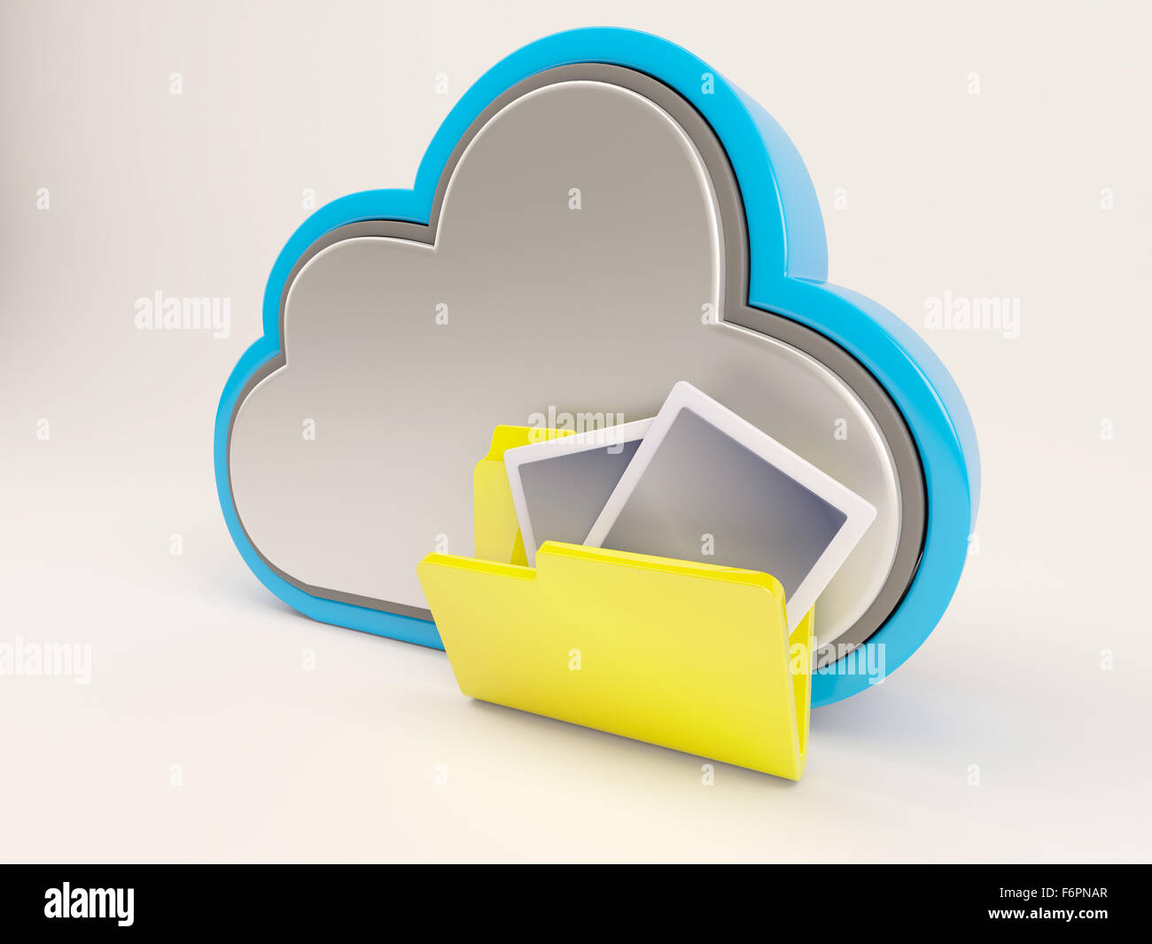 3D Render of Cloud Drive Icon Stock Photo