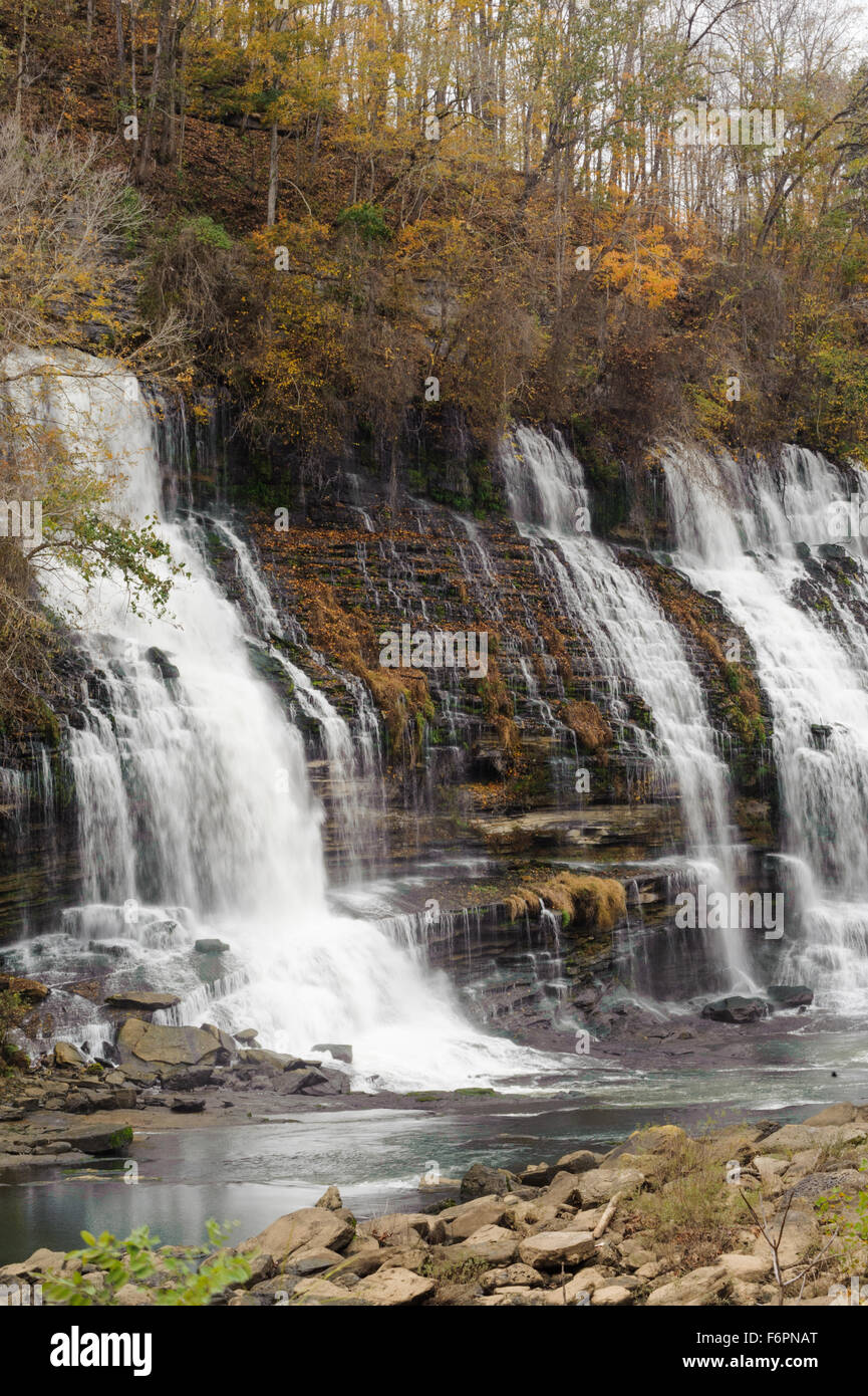 Overview Rock Island State Park TN waterfall Stock Photo Alamy