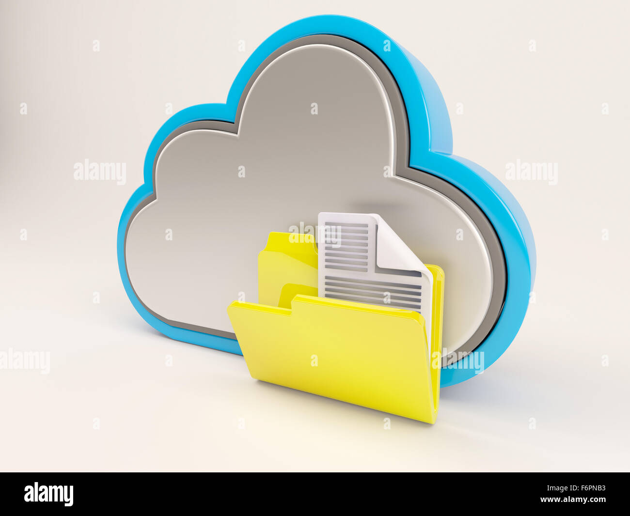 3D Render of Cloud Drive Icon Stock Photo