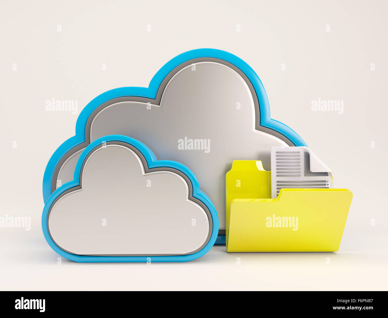 3D Render of Cloud Drive Icon Stock Photo