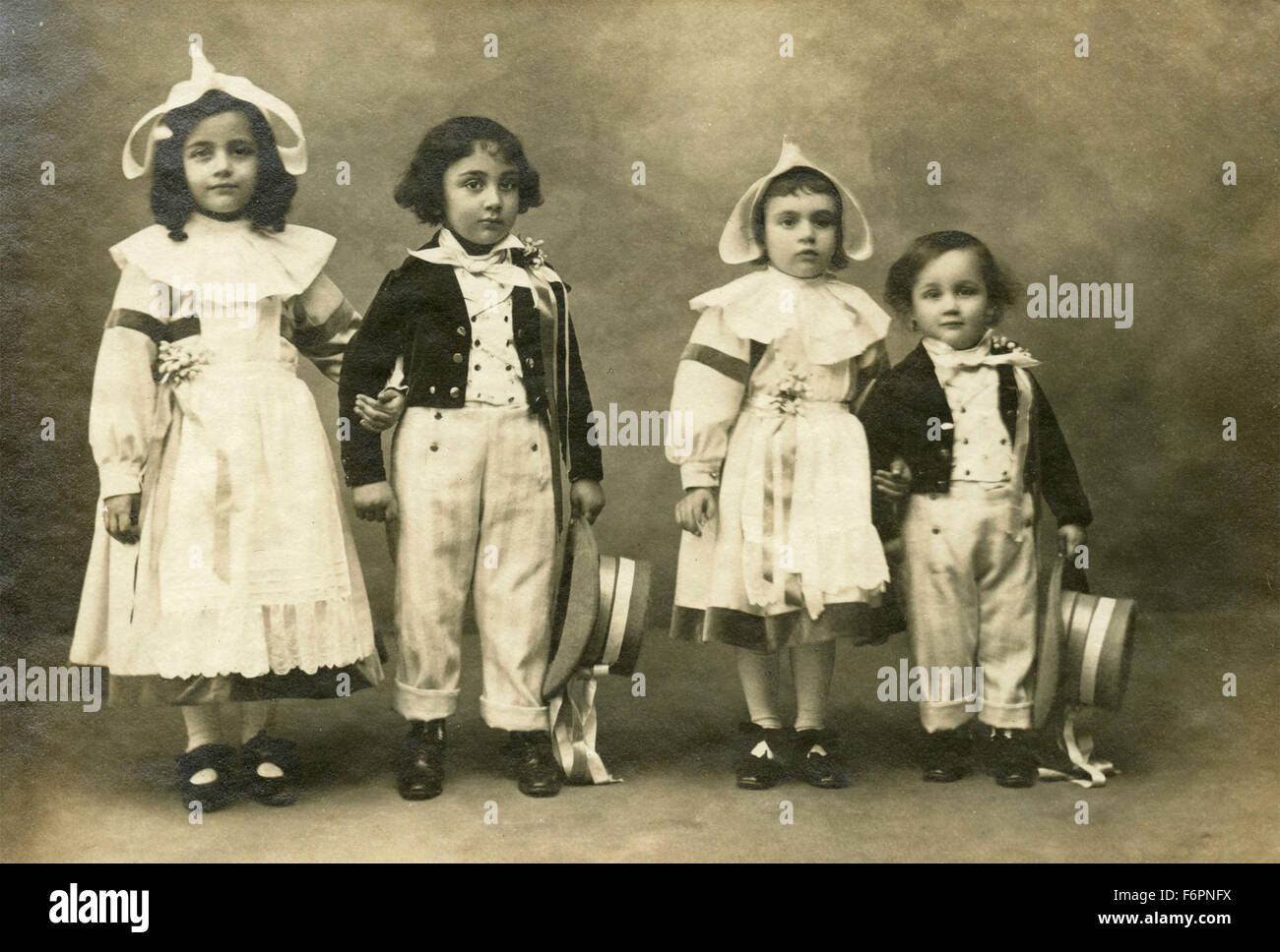 Children in costume, Italy Stock Photo