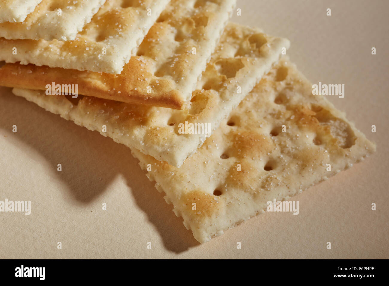 plain saltine crackers Stock Photo