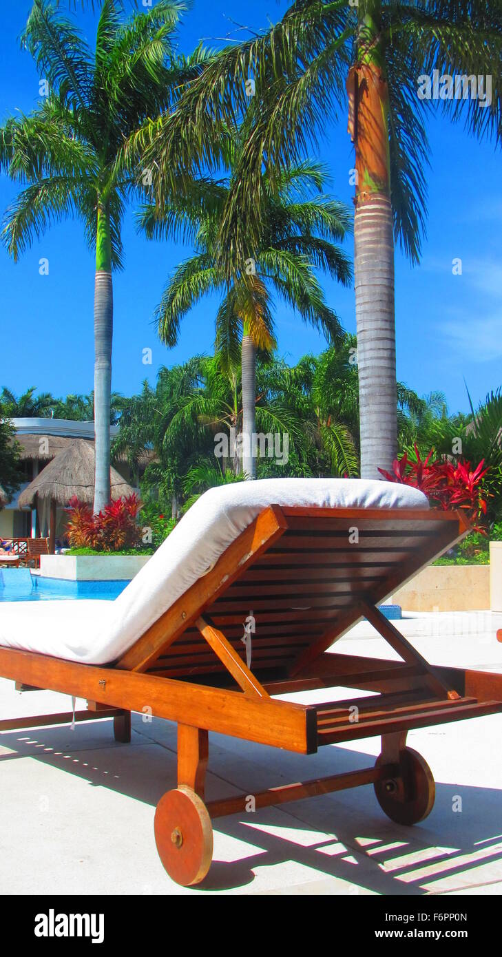 Enjoying vacation at a beautiful resort and spa in the Mexican Riviera Maya, Cancun, Mexico Stock Photo