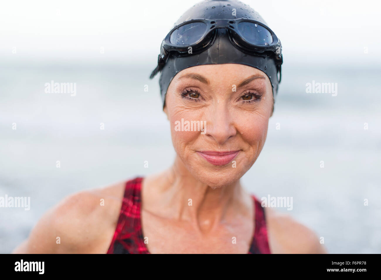 Mature woman swimming costume hi-res stock photography and images - Alamy