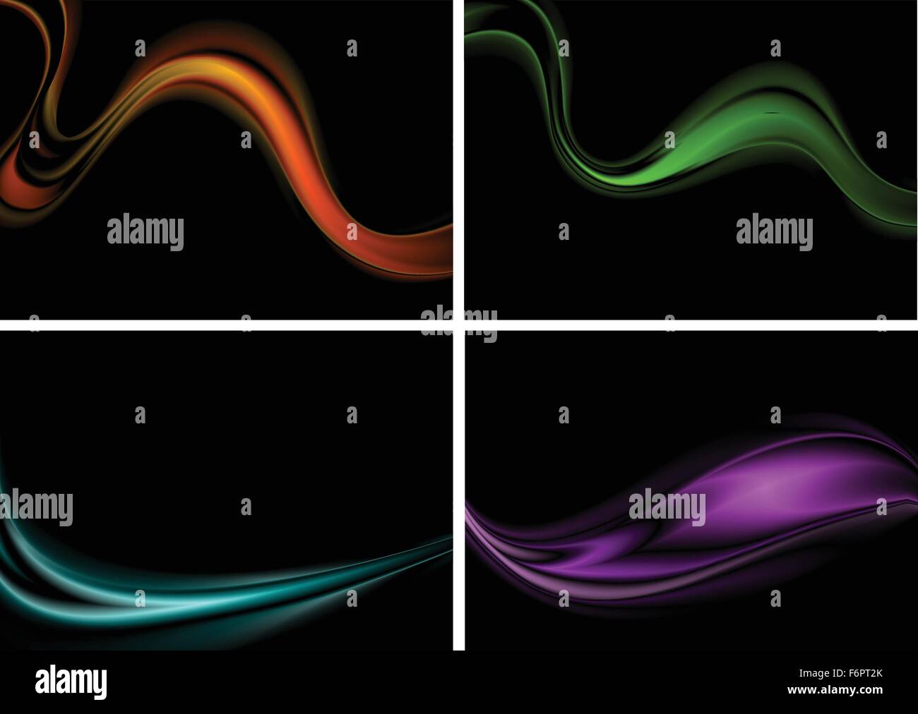 Colorful abstract waves on black background. Vector graphic design ...