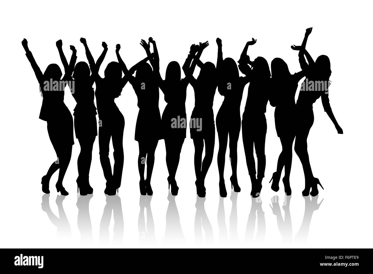 Premium Vector | Girls dancing pose silhouette