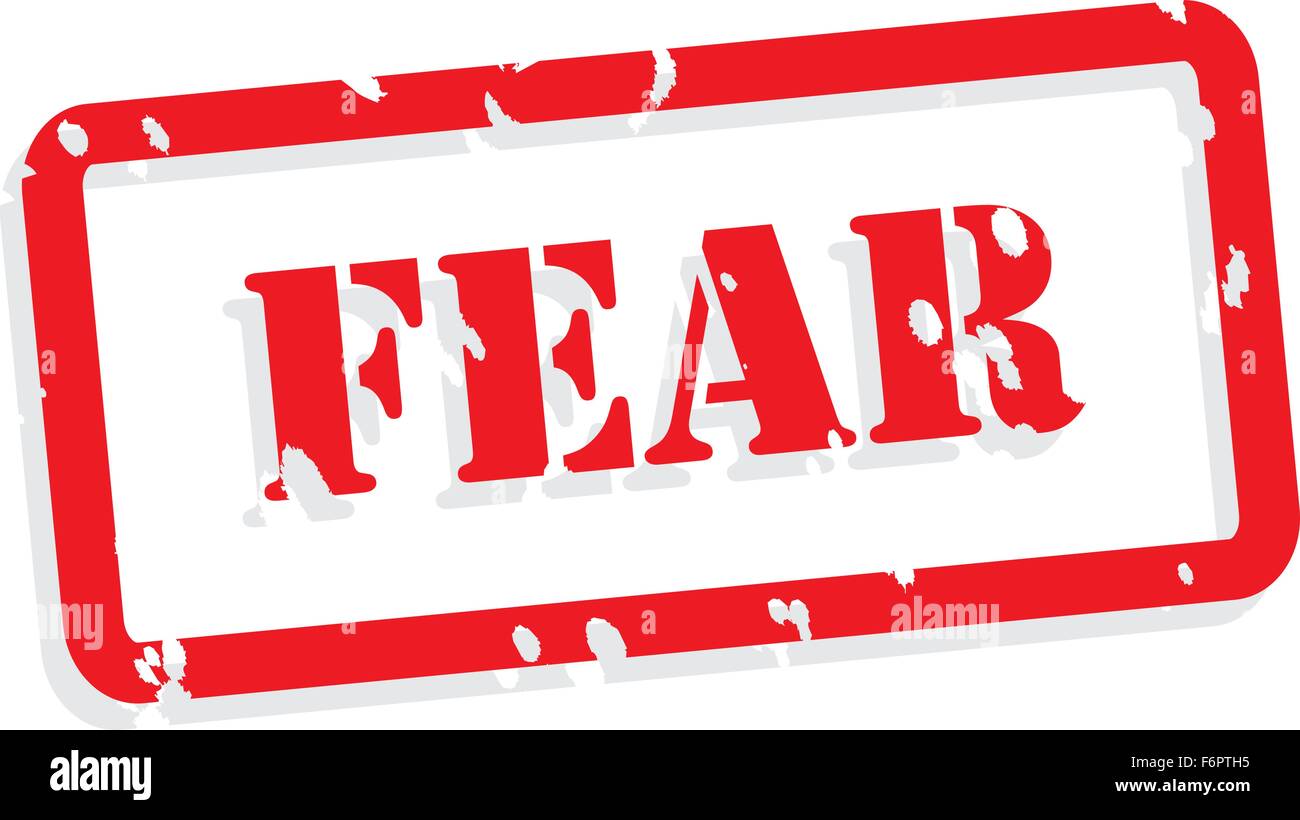 Fear red rubber stamp vector for mental health concept Stock Vector