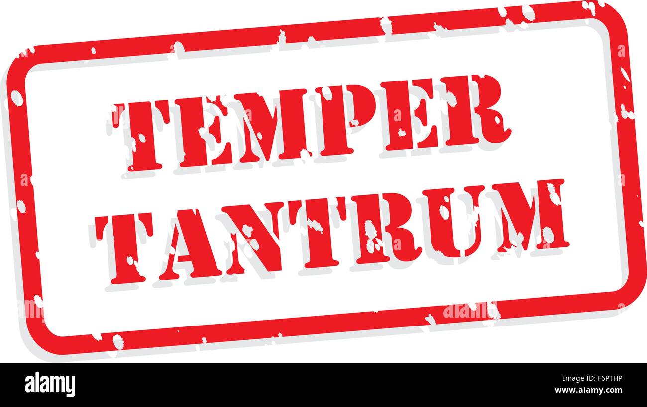 Temper tantrum red rubber stamp vector for mental health concept Stock