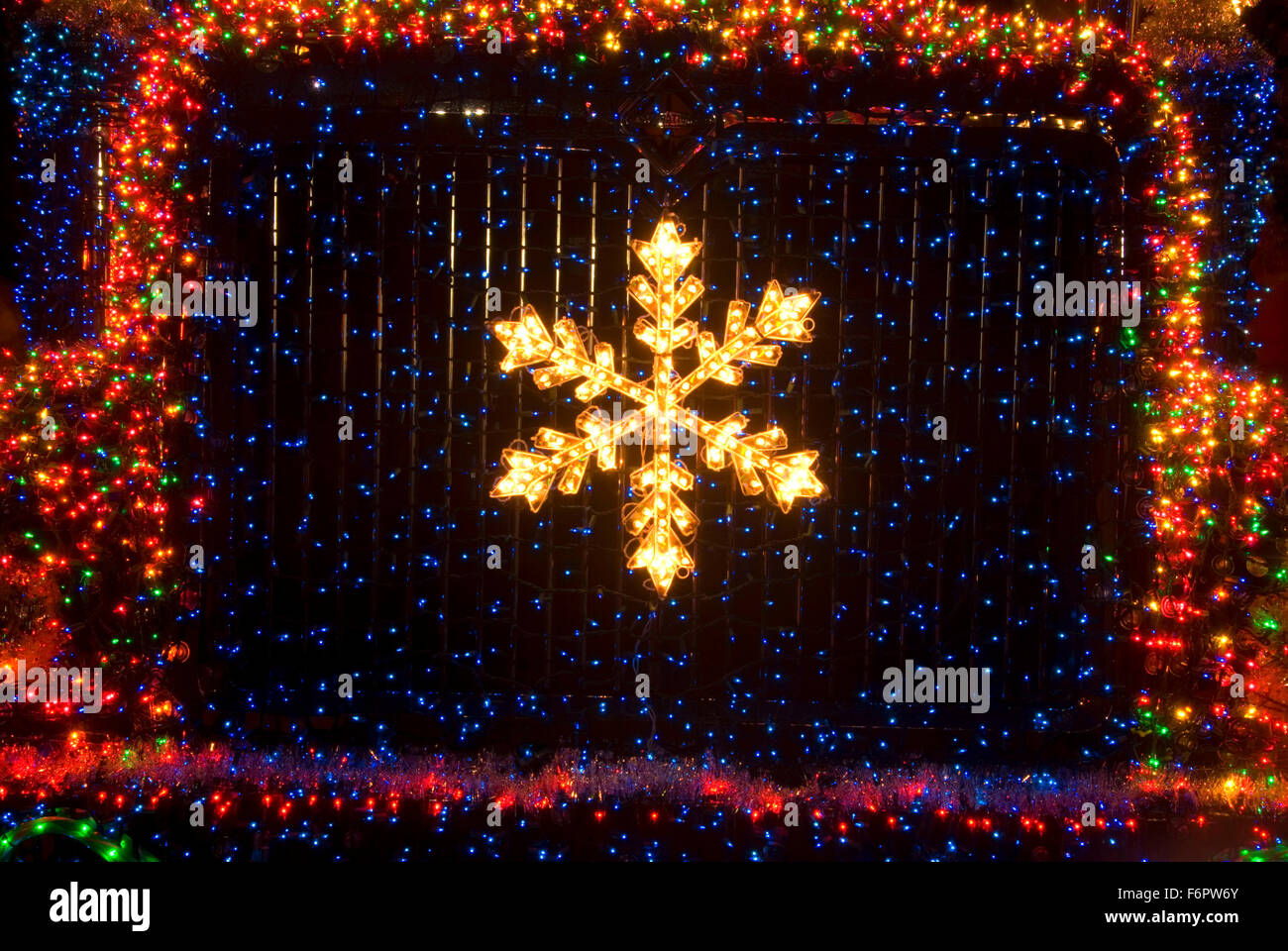 Christmas star, Festival of Lights Holiday Parade, Salem, Oregon Stock