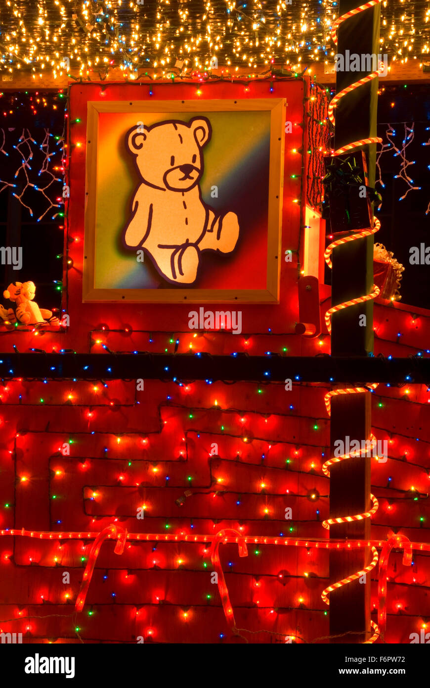 Parade float, Festival of Lights Holiday Parade, Salem, Oregon Stock
