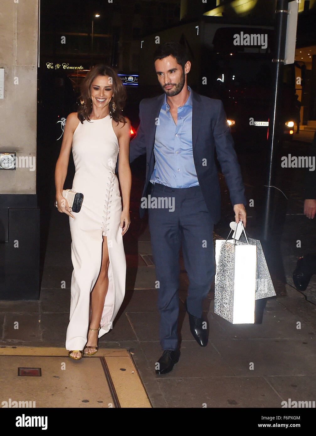 Cheryl Fernandez Versini and Jean Bernard arrive at birthday party at