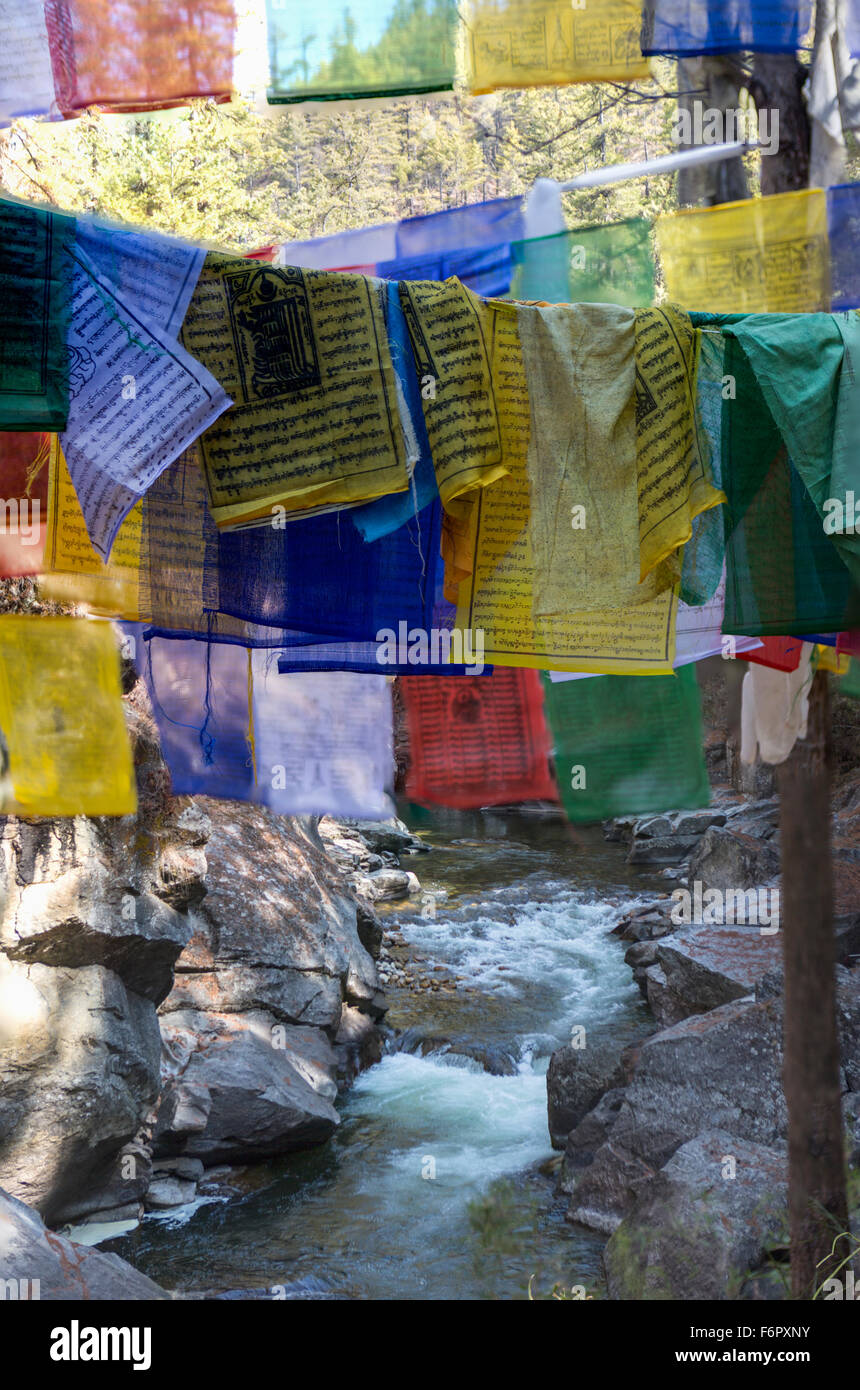 Membartsho, the Burning Lake, near Jakar, Bhutan Stock Photo