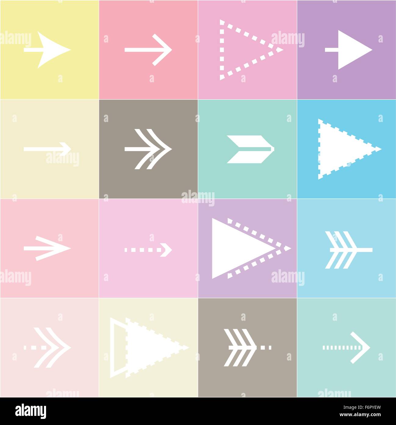 Flat arrows vector collection on pastel background for design elements Stock Vector