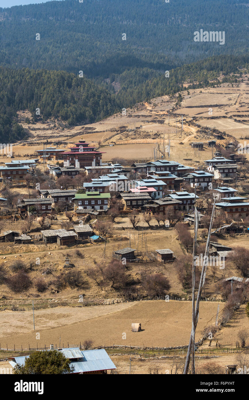 Village of Ura, Bumthang, Bhutan Stock Photo