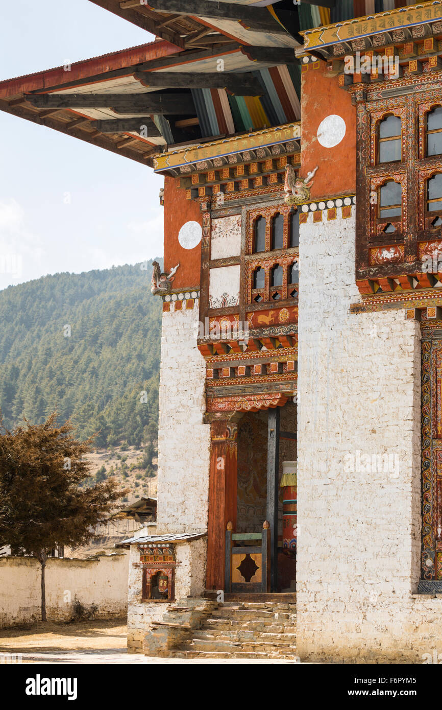 The temple at Ura, Bumthang, Bhutan Stock Photo