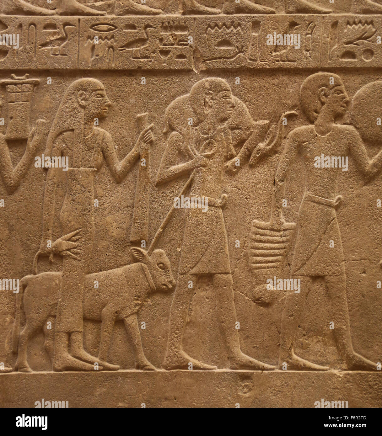 Stele of mayor Intef and his family. 12th Dynasty. Middle Kingdom. Limestone. Louvre Museum. Paris. France. Stock Photo