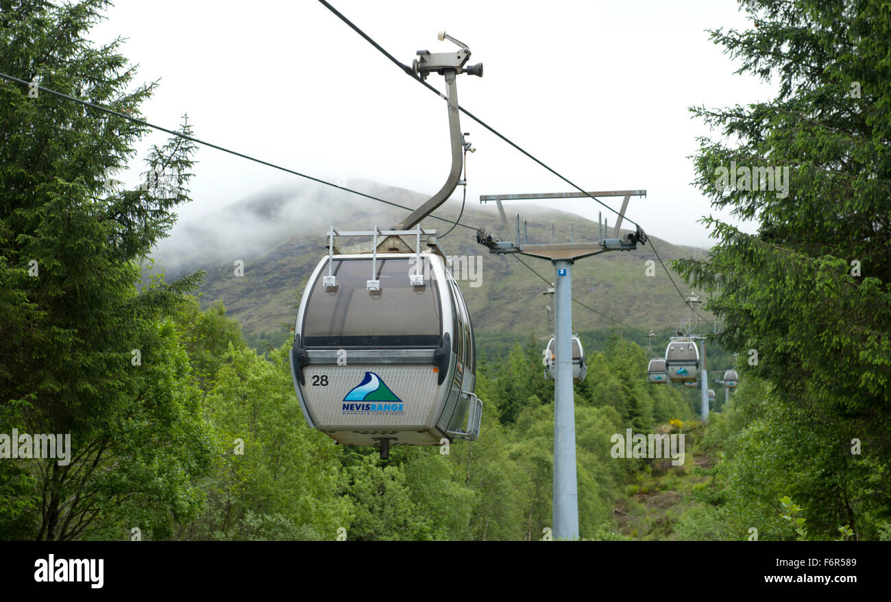 Nevis Range gondolas near Fort William carry passengers up into the