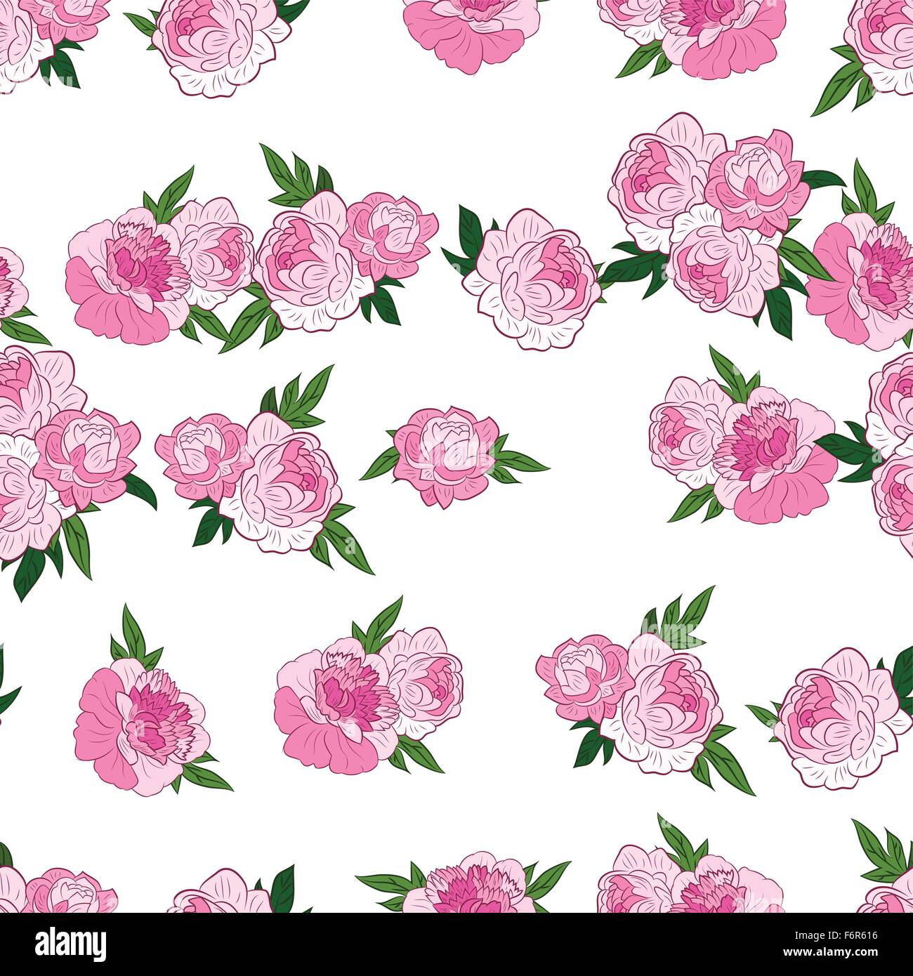 Seamless pattern with pink peonies Stock Vector Image & Art - Alamy