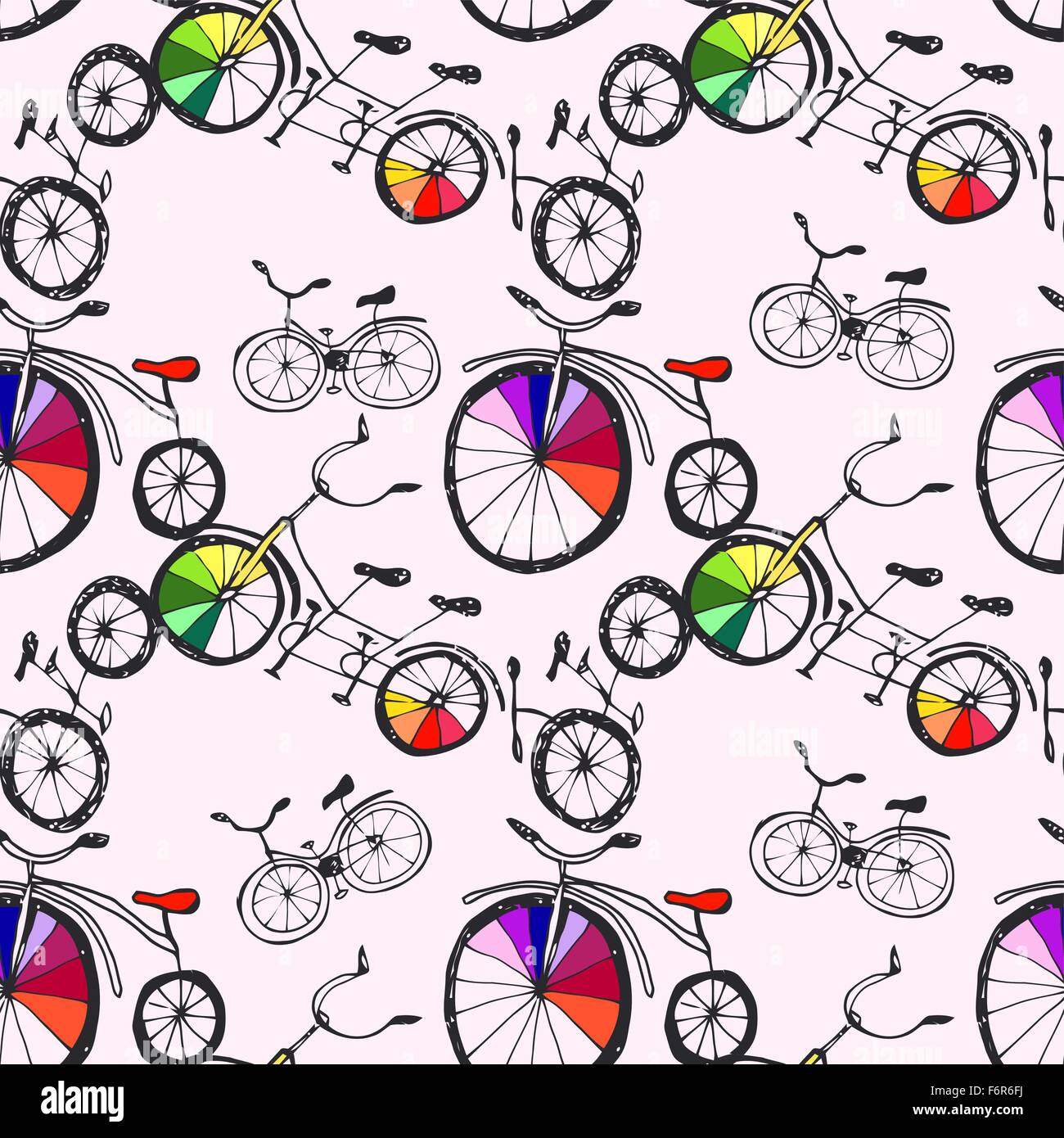 Cute doodle bicycles Stock Vector Image & Art - Alamy