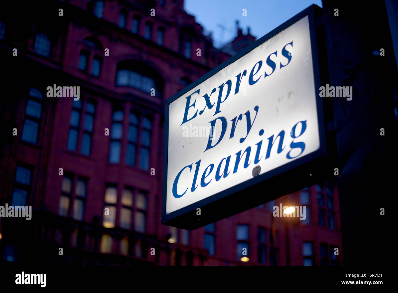 Shop sign Express Dry Cleaning Stock Photo