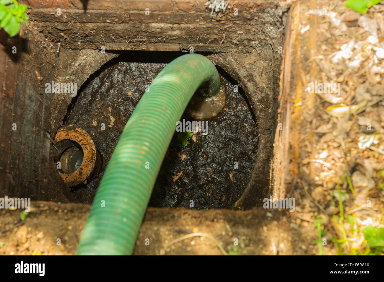 A septic tank being emptied in the Uk Stock Photo Alamy