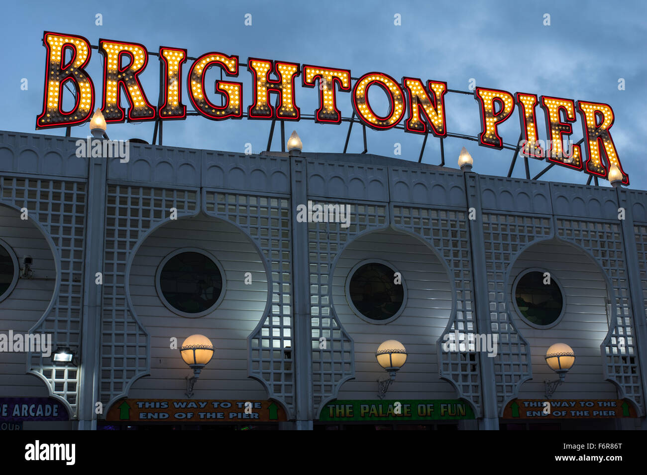 Brighton Pier lights Stock Photo Alamy